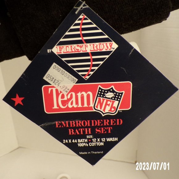 VINTAGE FIRST ROW NFL TEAM BALTIMORE RAVENS (2) PIECE EMBROIDERED BATH TOWEL SET - Picture 8 of 8